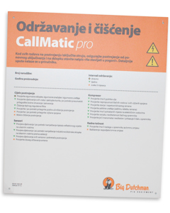 Wartungstafel HR: Callmatic